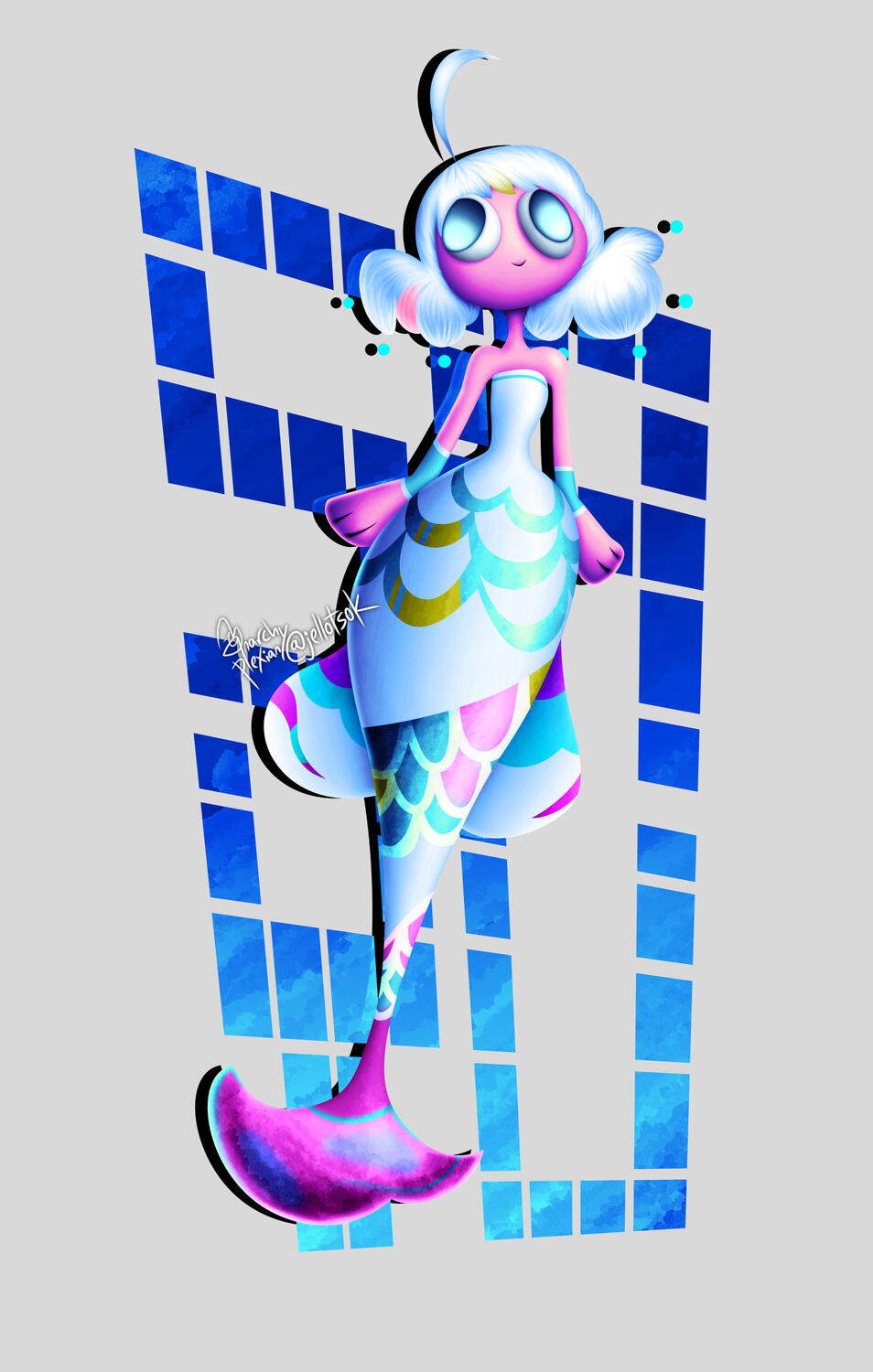 Sayu - Sketch done by Jellotsok, rendering done by me